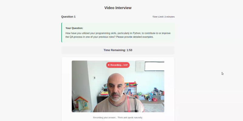 Professional video interview setup
